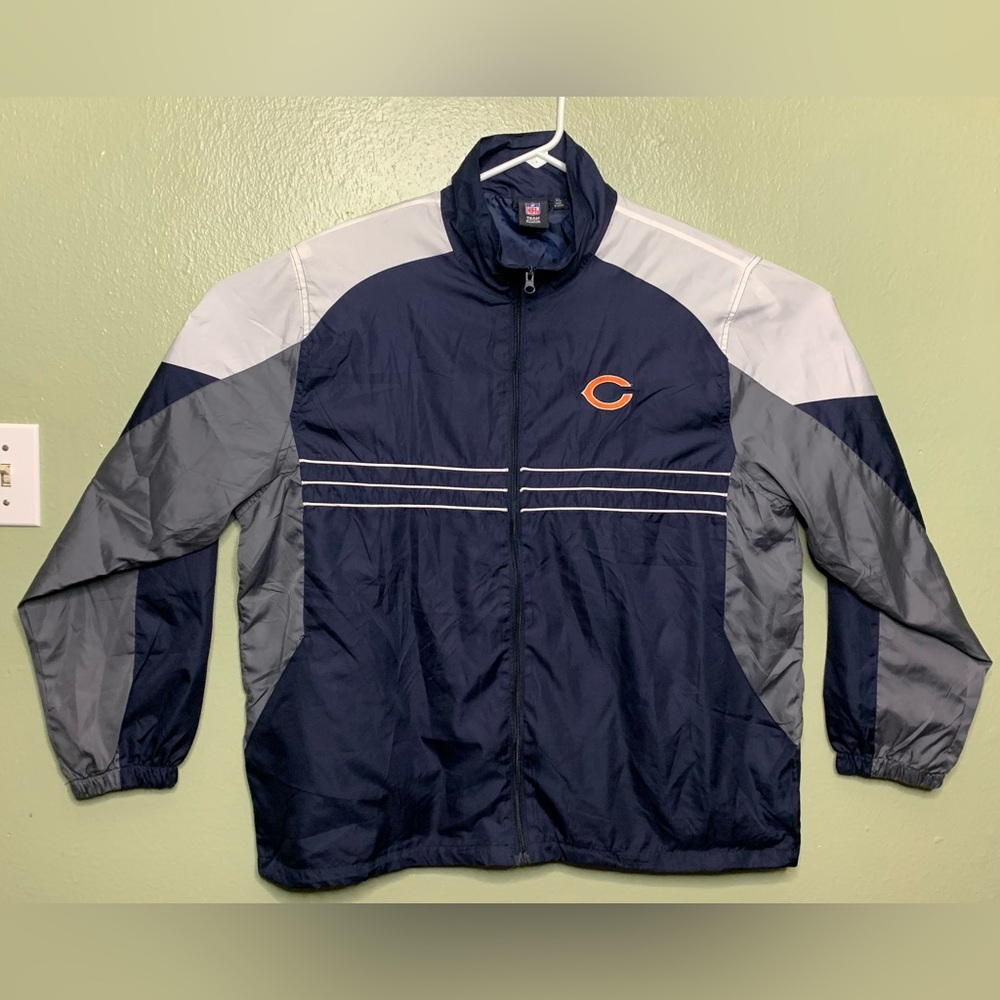 Chicago Bears Sports Illustrated Mens Size XL Navy Blue Full Zip Windbreaker